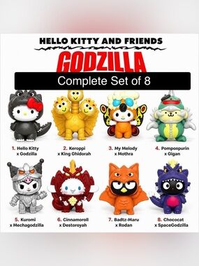 McDonald's Hello Kitty SET Godzilla Full Complete
Boxed 8 Happy Meal Toys 2026